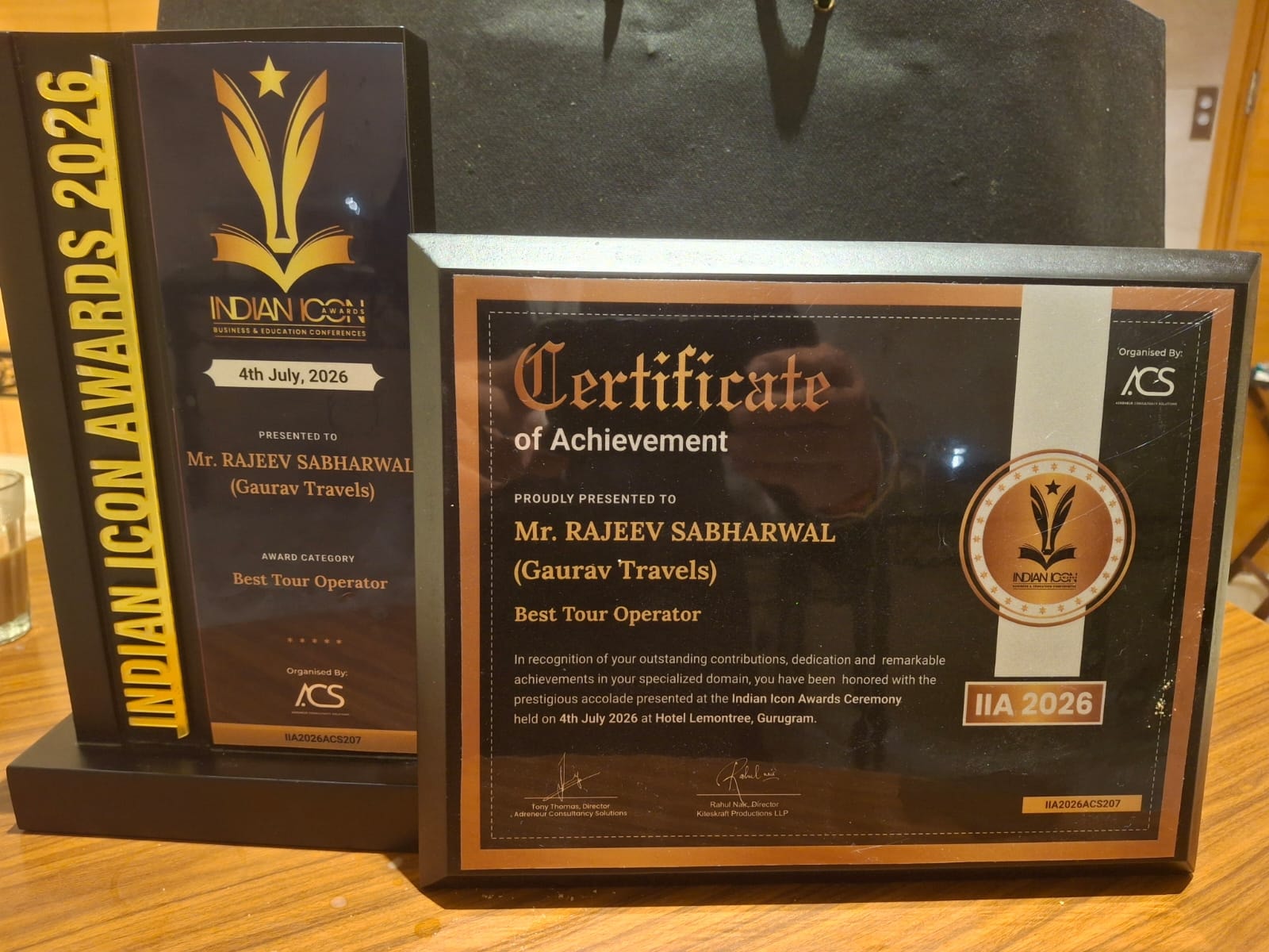 Trophy & Certificate of Achievement